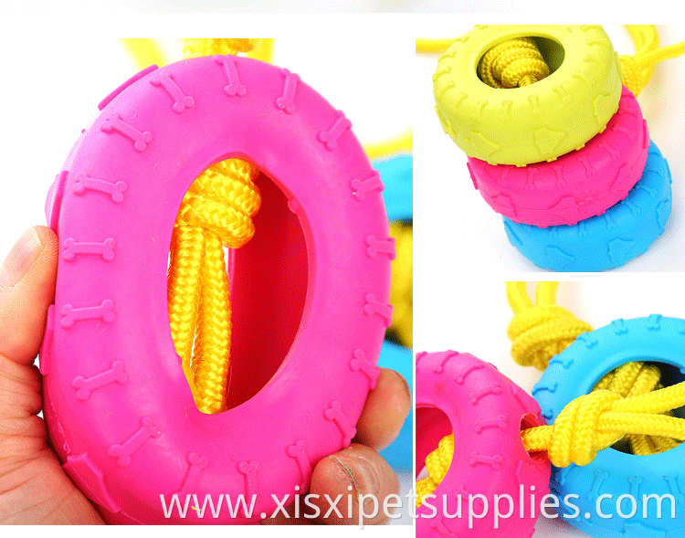 Multicolor Cheap Durable TPR Pet Dog Rope Toys With TPR tire Wholesale